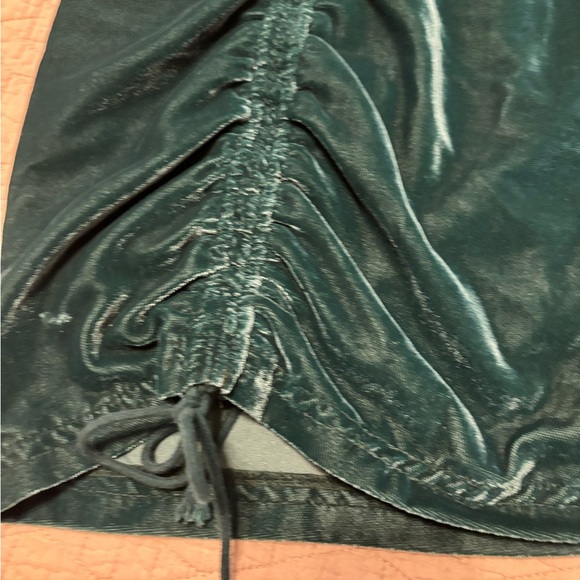 Free People Emerald Green Velvet Skirt 10 - Picture 5 of 6